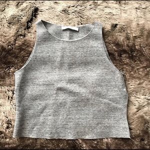 Derek Lam 10 Crosby Grey Crop Top